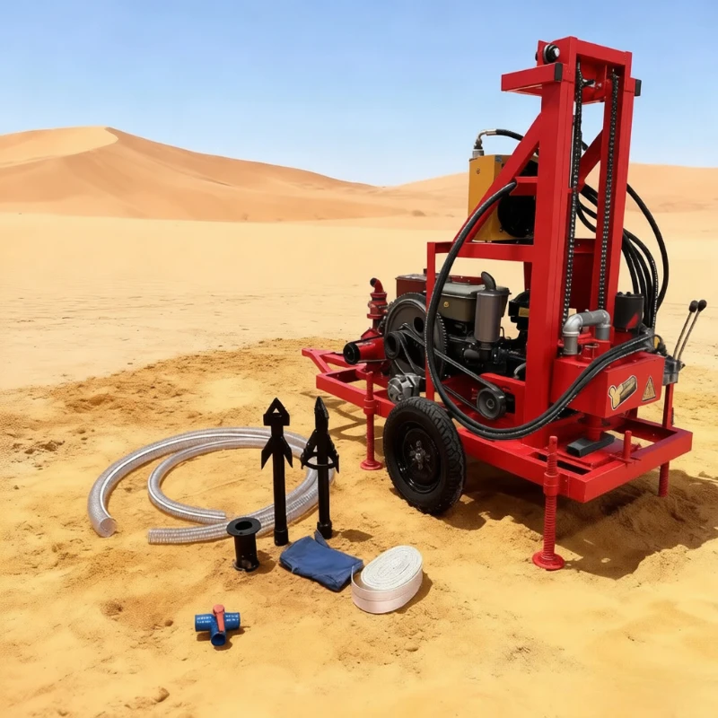 Groothandel Rotary Power Head 150m 200m Waterput Boren Rig Met Modderpomp Self Drive Mini Waterput boorgat Boormachine