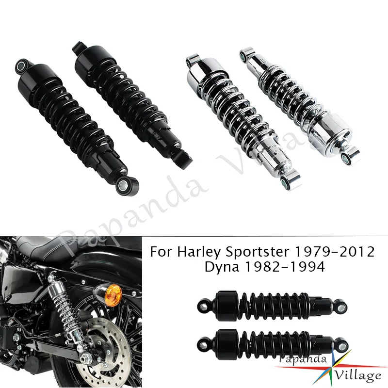 

A PAIR For Motorcycle 298mm 12'' Rear Shock Absorber Suspension For Harley Sportster XL883 XL1200 1979-2012 Chrome Black