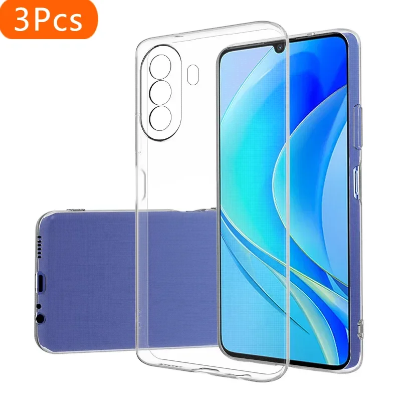 

3Pcs For Huawei Nova Y70 Plus Case Simple Slim Soft TPU Clear Transparent Phone Case On For Nova Y70 Plus Y70Plus Y90 Cover