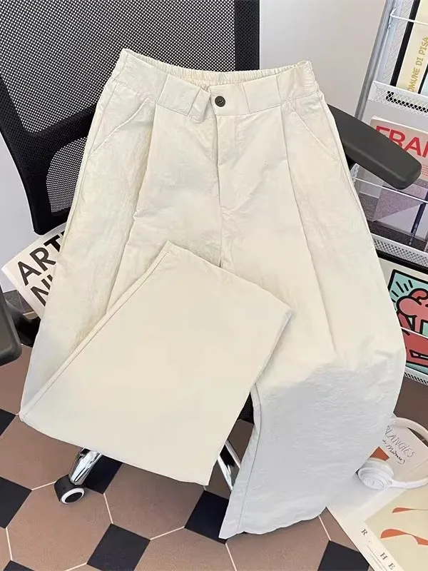 

Лето 202, мужские повседневные прямые рабочие брюки, хлопковые утягивающие брюки Харлан в стиле ретро, универсальные длинные брюки на молнии со средней талией