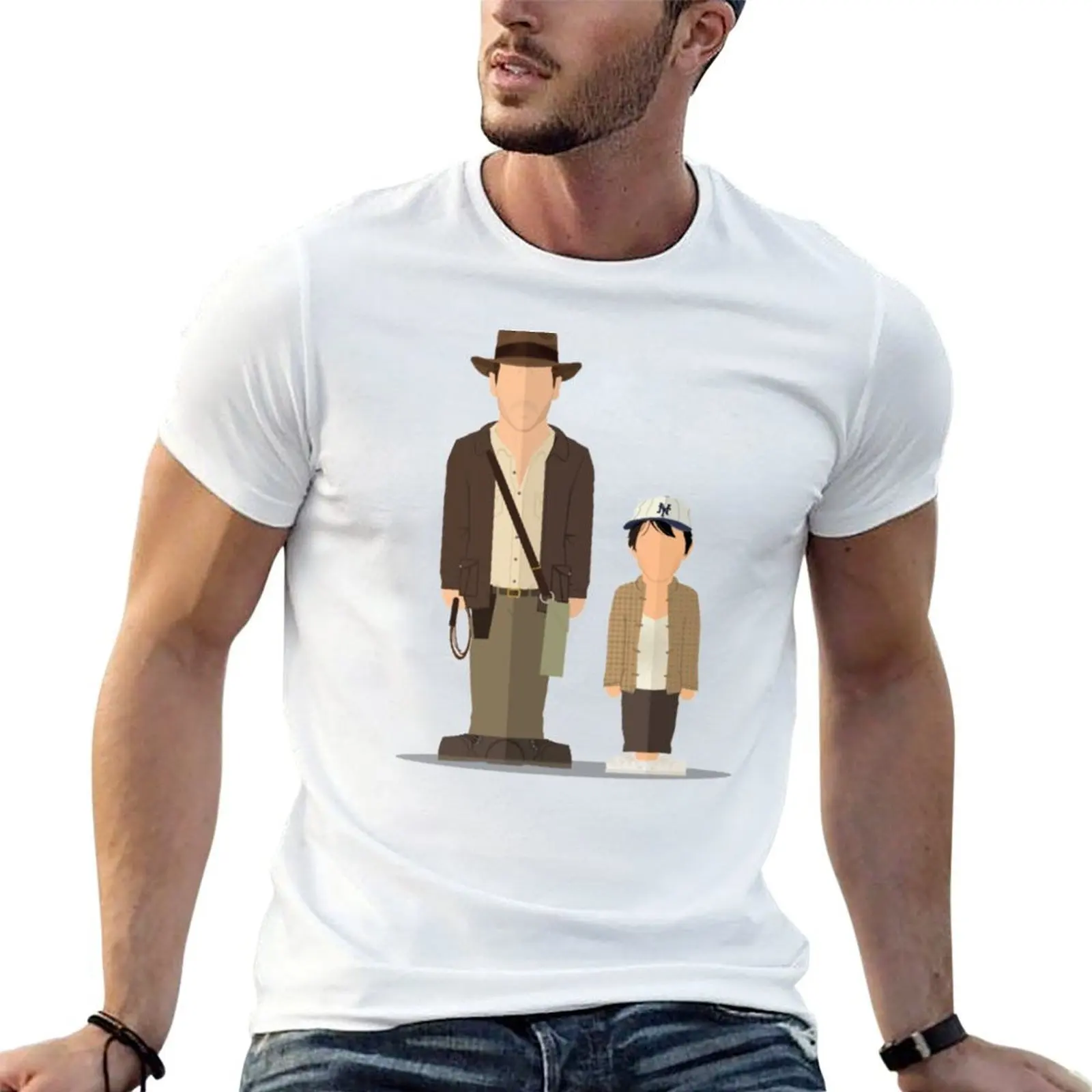 Camiseta Indy and Shortround - Temple of Doom, camisetas para hombre, camiseta de algodón para hombre, camisetas de algodón de alta calidad, camiseta 100% algodón
