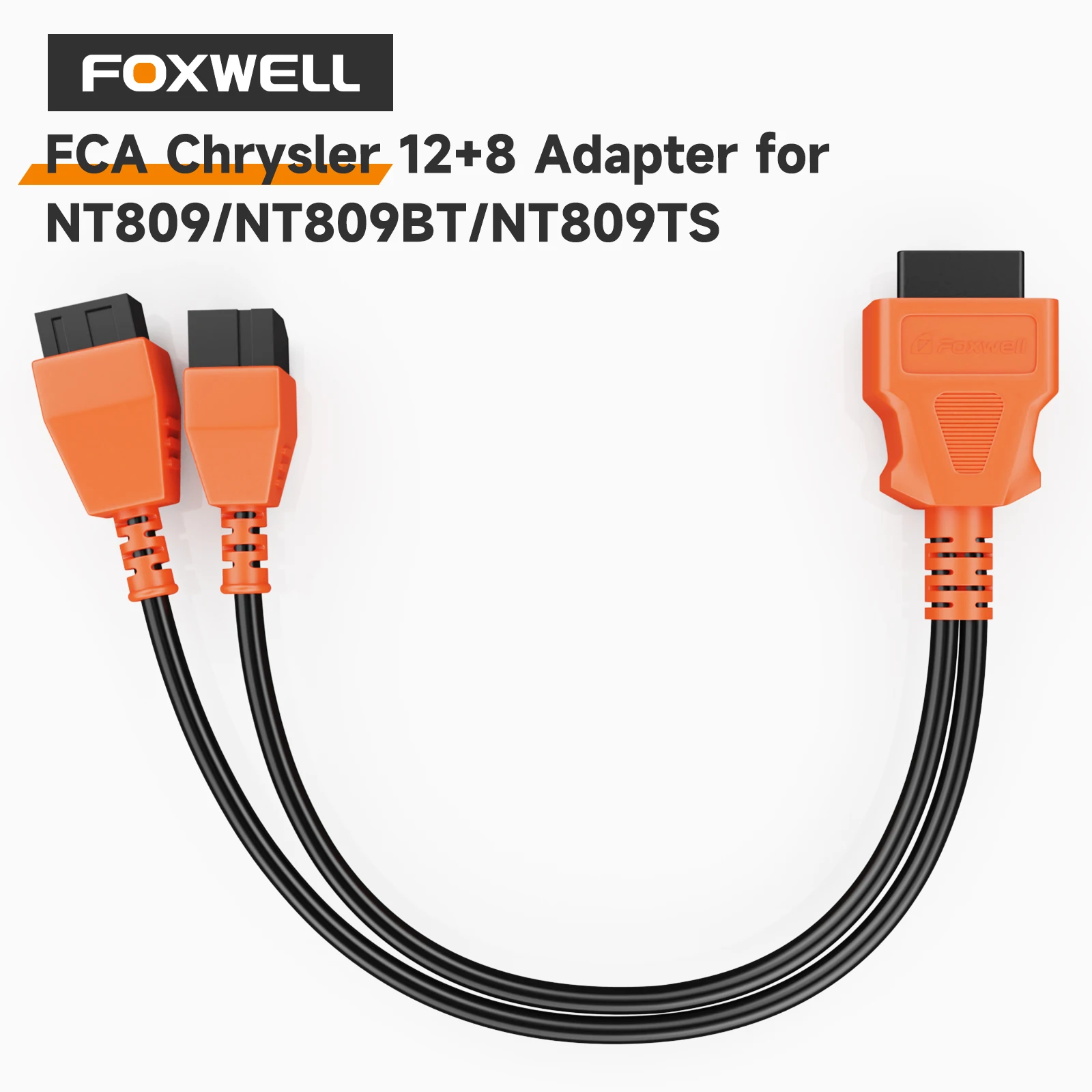 FOXWELL Universal 12+8 Cable Adapter OBD2 Connector Fit for Chrysler FCA Autoauth Work   NT809/NT809BT/NT809TS/NT909/NT1009