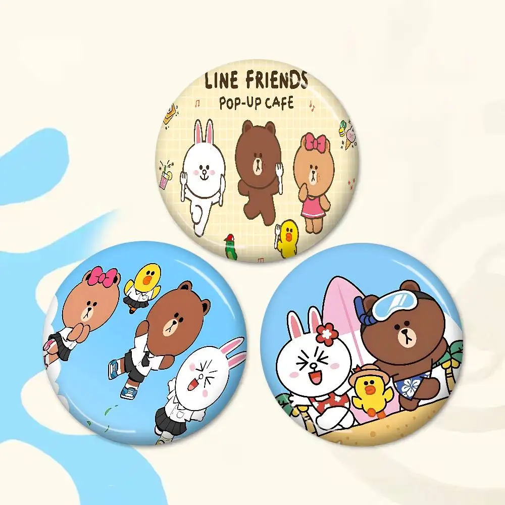 Anime L-LINE F-FRIENDS Anime Button Pin Handmade Brooch for Clothes Cartoon Badge Backpack Decoration Jewelry Accessories