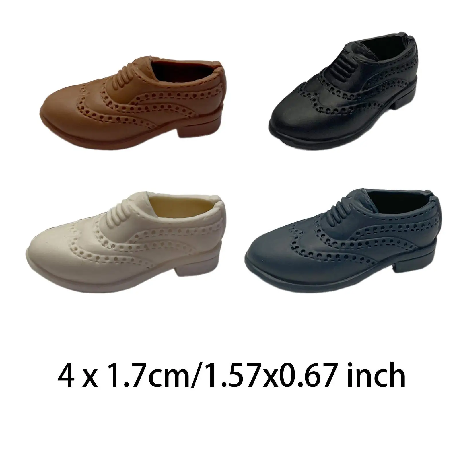 4Pcs 1/6 Scale Shoes Casual Business Accessory Fashion Handmade Toys Miniature for 12in Doll Model Dress up Męskie figurki akcji