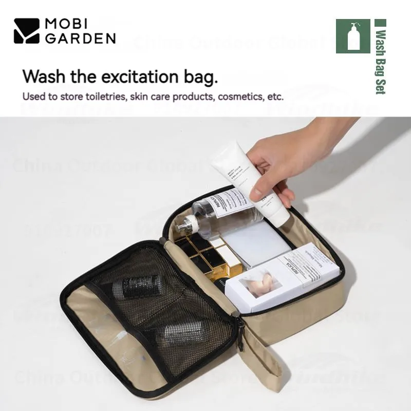 MOBI GARDEN Three/Five-Piece Set Wash Bag Set Outdoor Travel Business Underwear Shoes Storage Bag Suitcase Portable Makeup Bag