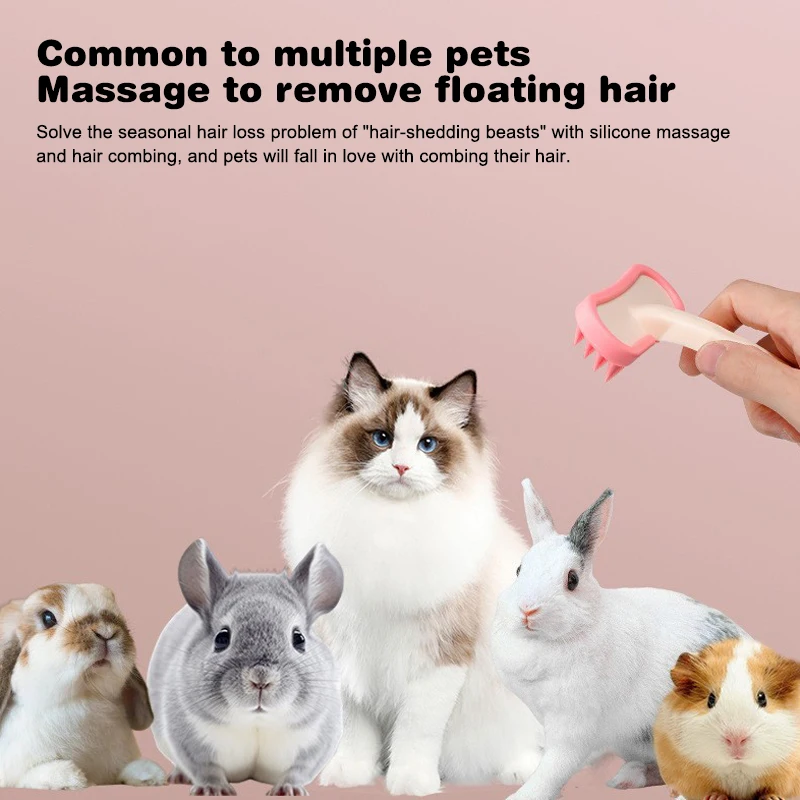 Soft Silicone Pet Rabbit Comb Grooming Trimmer Massage Brush For Guinea Pig Chinchilla Cleaning Grooming Tools Accessories