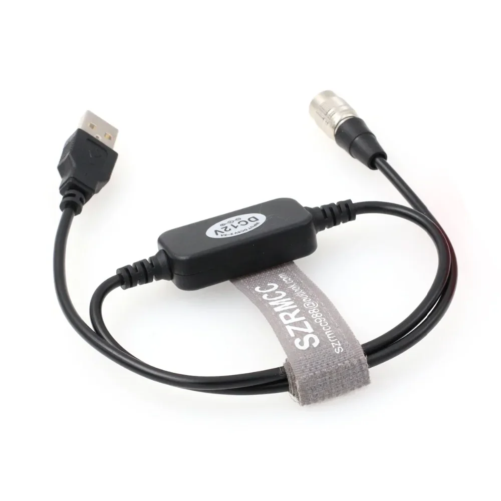 Zaxcom Hirose 4 Pin to USB Mobile Power Bank 5V 2A with Boost 12V Cable for Zoom F4 F8 Sound Devices 633 644 688 Audio Recorder