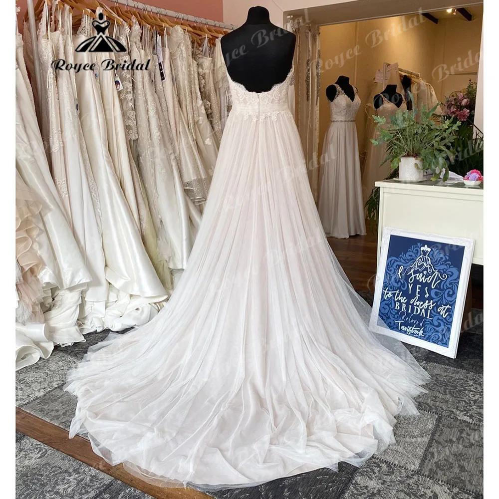 Robe Civil Off Shoulder Lace Bodice Boho A Line Wedding Dress for Women 2024 Wedding Gown Bridal Gown vestidos de novia bohemio