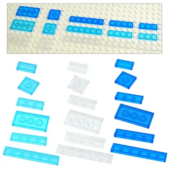 DlY 透明光滑積木創意玩具組裝人偶藍色透明 1x2 1x4 2x2 2x4 薄型模型積木相容品牌 10 最佳銷售 透明樂高 - №6