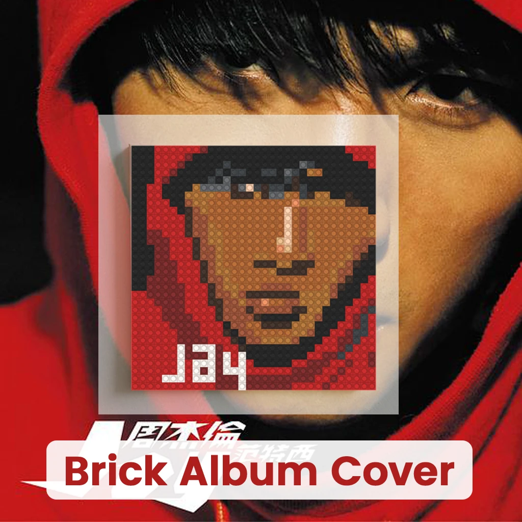 

Jay Chou Pop Album Cover Poster Painting MOC Building Blocks Mosaic Pixel Art Brick Painting DIY Gift