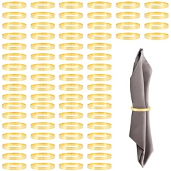 16/100 Metal Napkin Rings Delicate Gold Napkin Ring Rack Simple Napkin Buckle For Wedding Banquet Table Decoration Napkin Rings