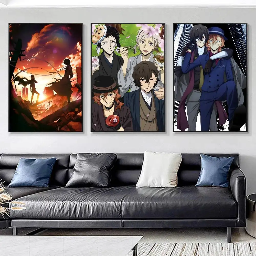 1pc Anime B-Bungo Stray Dogs Posters HD Print Vintage Wall Art Decor for Home Study Room