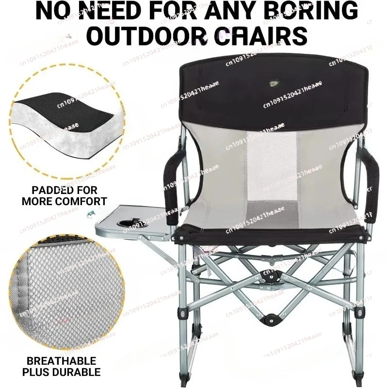 Suitable for Folding Camping Chair, Heavy Duty Portable  for Adult with Side Table Mesh Back Compact Style for Outdoor