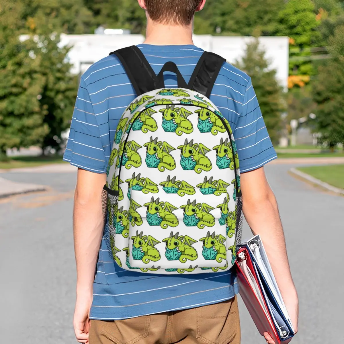Dragon Themed Dice Game Backpack Student BookBag Children School Bag Laptop Shoulder Bags for Boys Girls