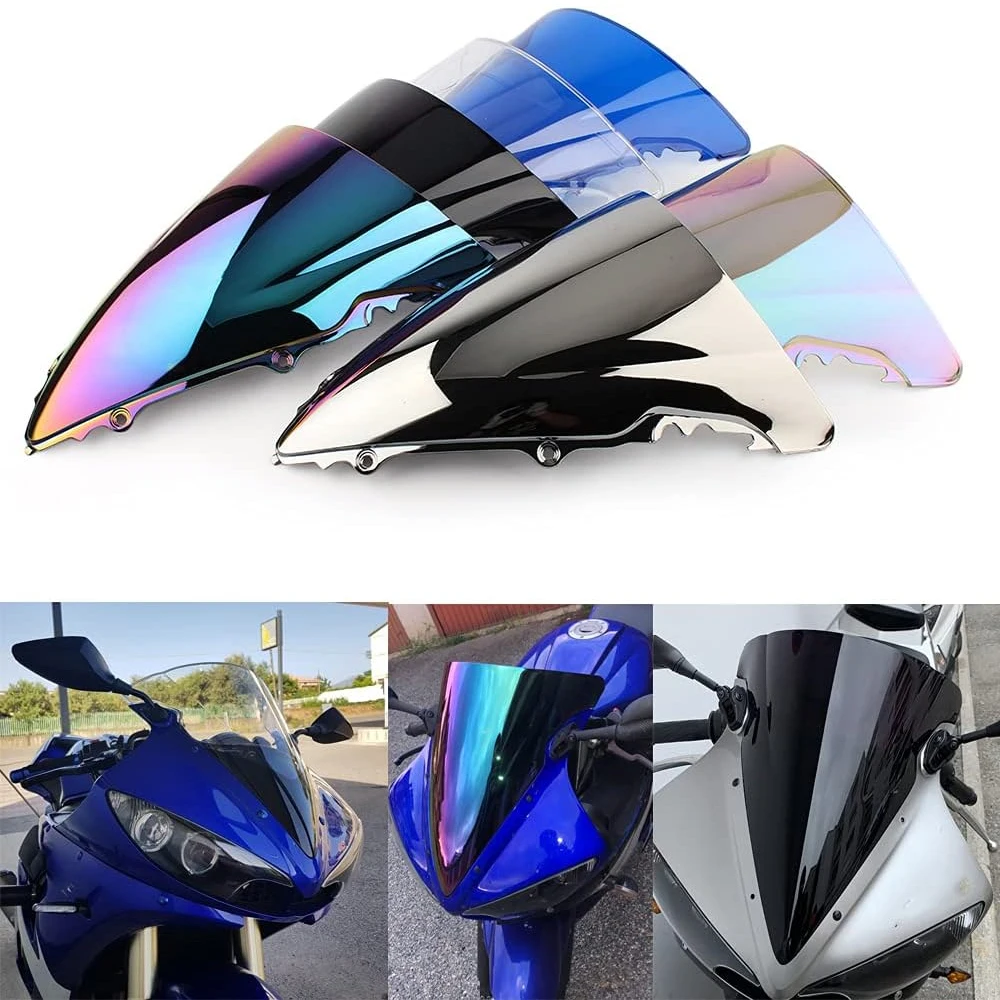 For Yamaha YZF R6 2003 2004 2005 /YZF R6S 2006 2007 2008 2009 Motorcycle Double Bubble Windshield Deflector Protector Windscreen