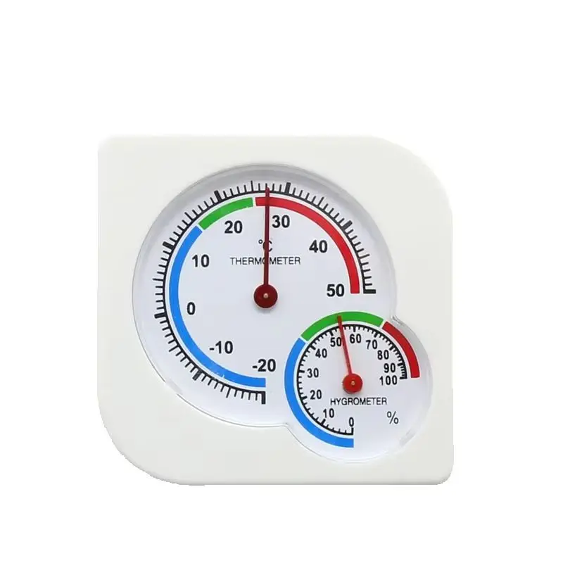 Clock-Shaped WS-A7 Multifunction Thermometer Indoor Outdoor Mini Wet Hygrometer Humidity Thermometer White Temperature Meter