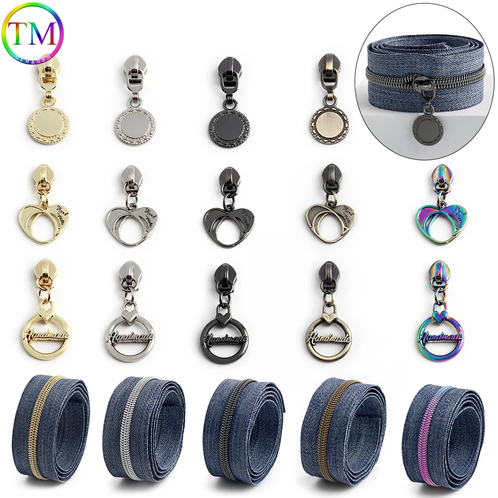 

2/5/10Set Handmade Love Shape 5# Nylon Detachable Zipper Slider Head For Wallets Handbag Bags DIY Tailors Sewing Accessories