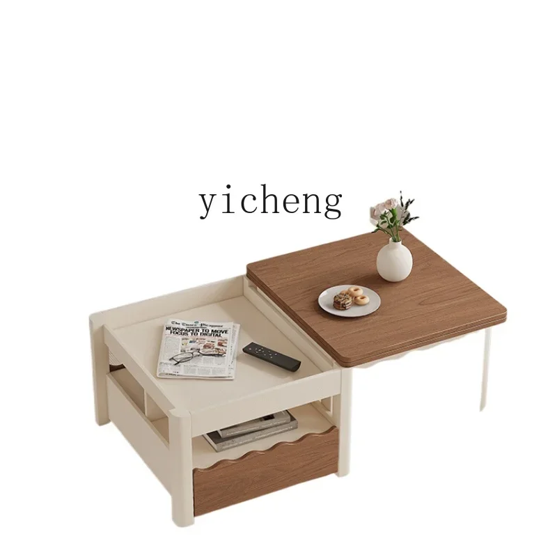 

Q1 log square child and mother coffee table small apartment living room folding low coffee table