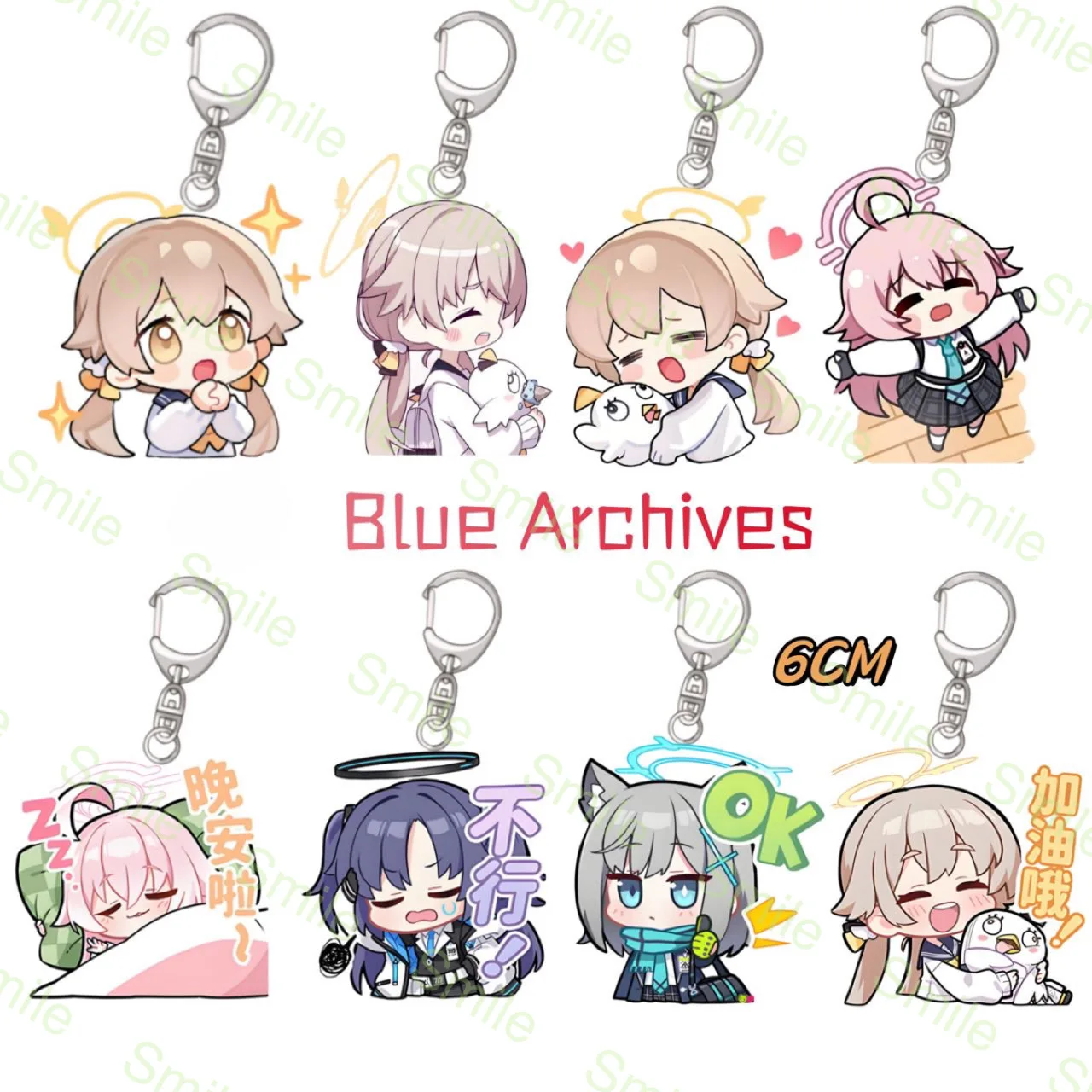 

New Blue Archive Kuda Izuna Anime Acrylic Figures Keychain Cartoon Cute Bag Pendant Chaveio Women Car Keyrings 6CM