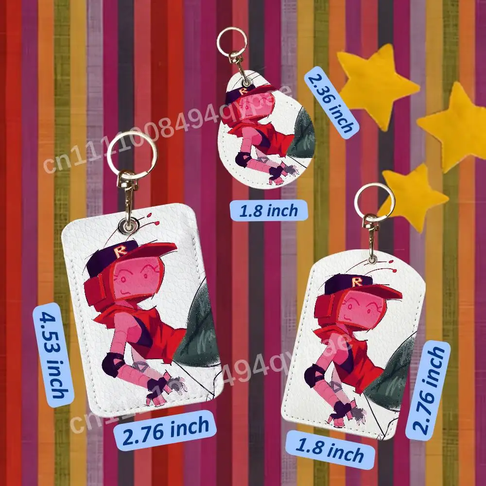 L-Lovebug Forsaken Veeronica Leather Access Card Case Anti-lost Card Holder Keychain Accessories Fingerprint-proof Key Tag Ring