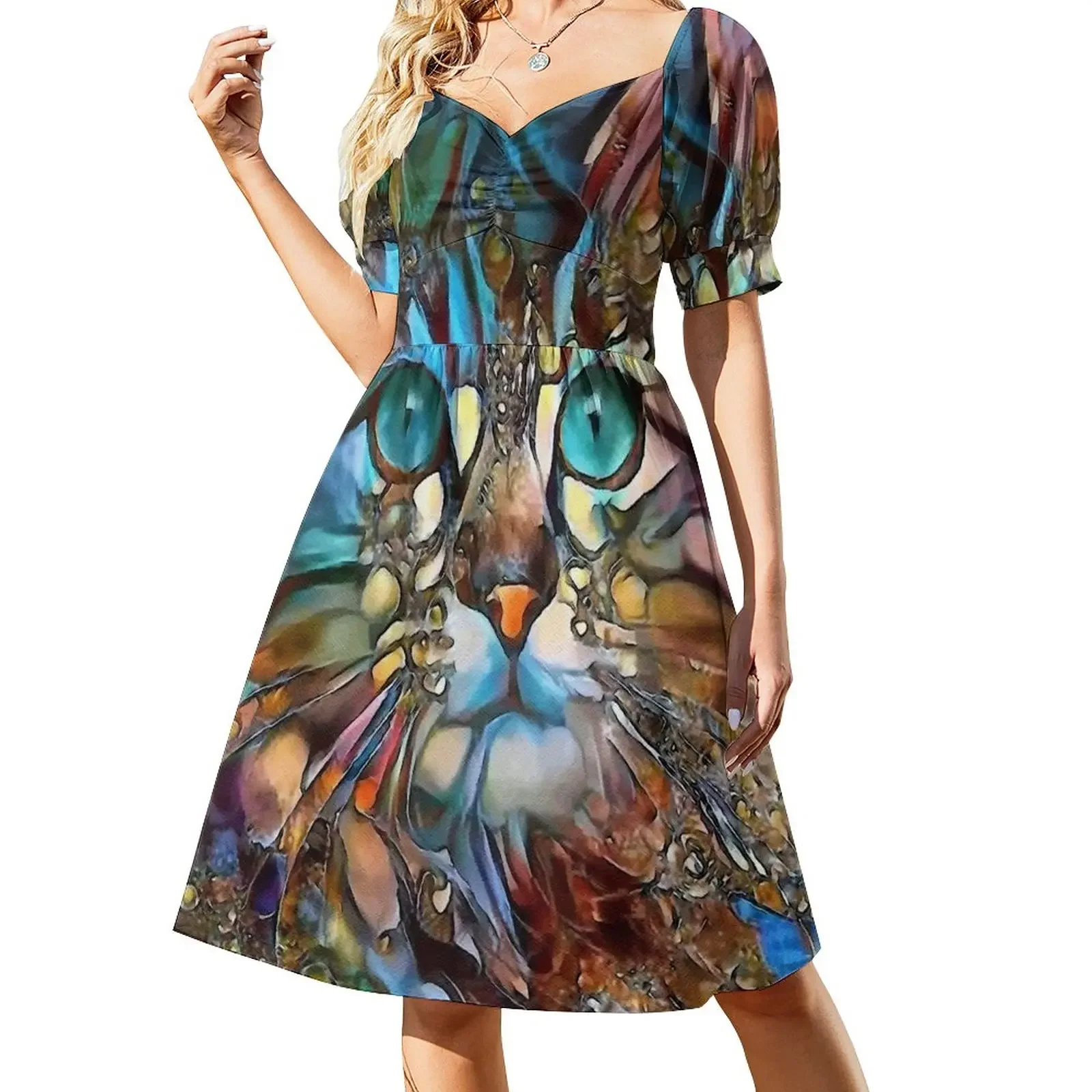 

Andyna, cat, chat, cat, lea roche paintings Short-Sleeved Dress Clothing Clothing female