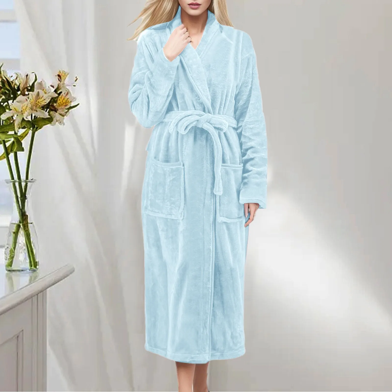 Autumn Winter Women\'s Fashion Warm Long Bathrobes Plus Size Thicken Bath Robes Soft Comfortable Homewear Women\'s Pajamas