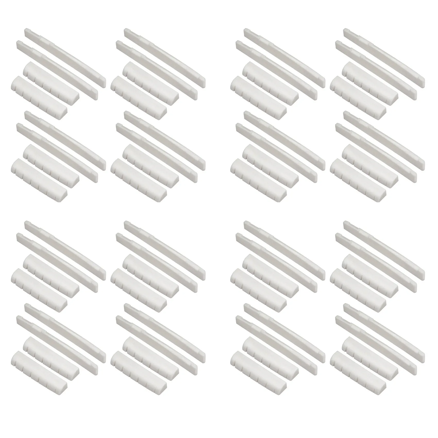 

ABME 32 Sets of 64Pcs 6 String Acoustic Guitar Bone Bridge Saddle and Nut Made of Real Bone