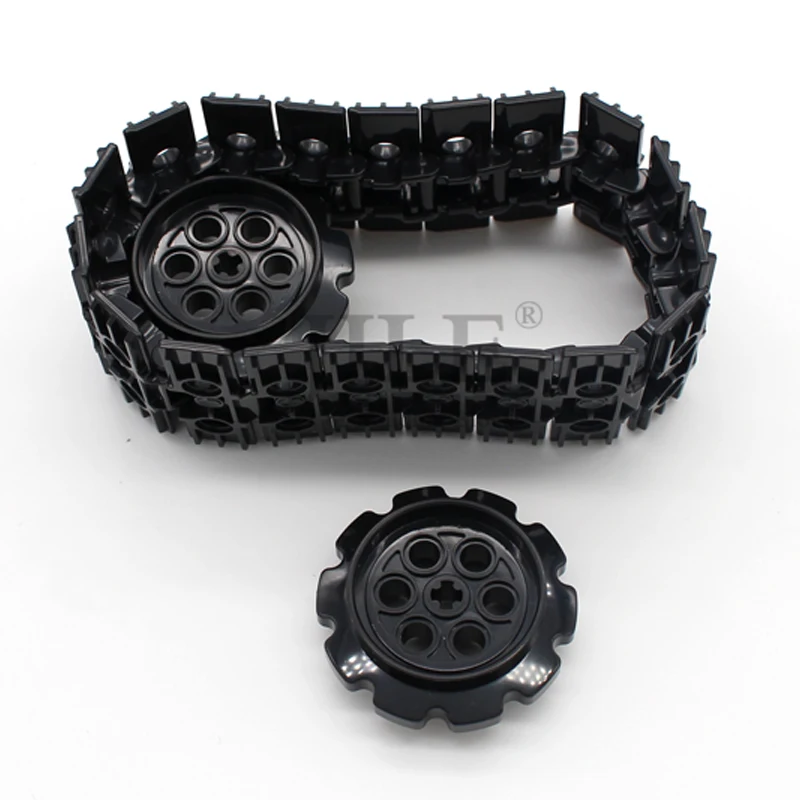 Technology Link Tread Wide with 2 Pin Holes 57518 57519 Tread Sprocket Wheel Large Bricksl Building Blocks Mechanical Toys
