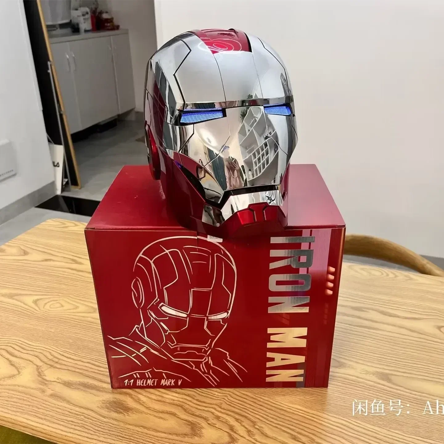 2024 Marvel 1/1 Mk5 Iron Man Autoking Helmet Remote And Voice Control Iron Man Automatic Helmet Mask With Led Light Boys Gift