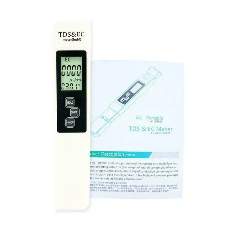 TDS & EC LCD الرقمية جهاز اختبار جودة المياه TDS EC متر المدى 0-9990 متعددة الوظائف نقاء المياه مقياس الحرارة درجة الحرارة جزء في المليون تستر