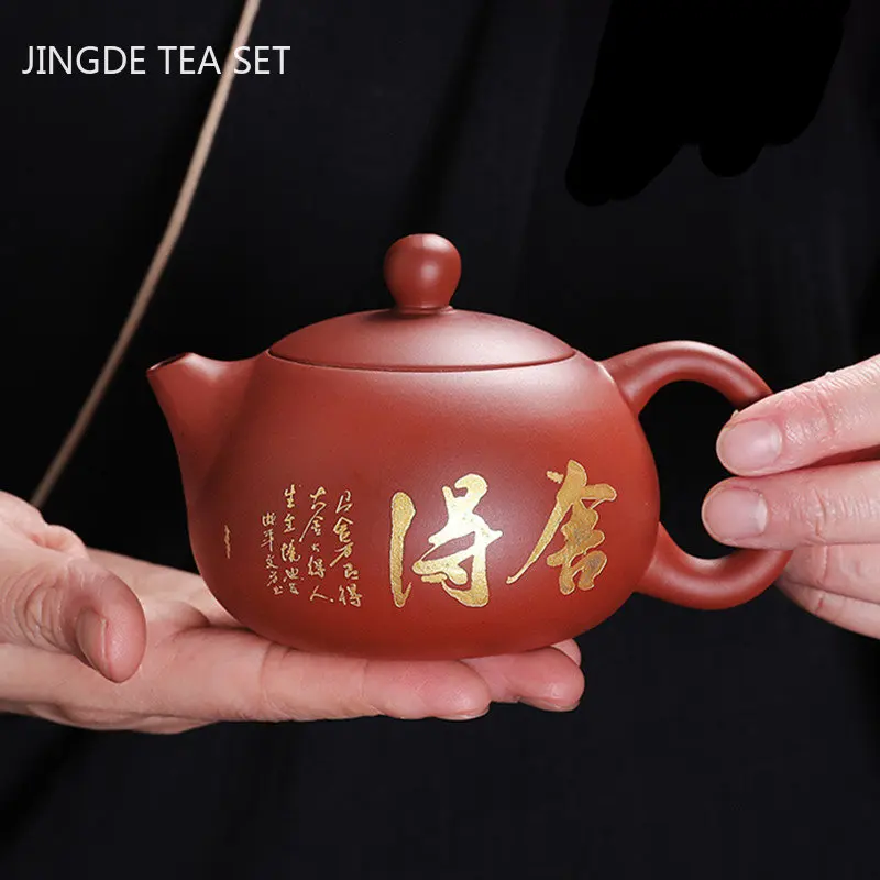 

180ml Classic Yixing Purple Clay Teapot Handmade Zhu Mud Ball Hole Filter Tea Kettle Chinese Xishi Beauty Pot Zisha Tea Sets