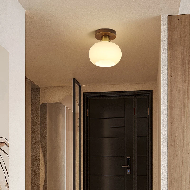 

Nordic wood colored flower ceiling light, entrance hallway, dressing room light, dining room bedside ceiling light
