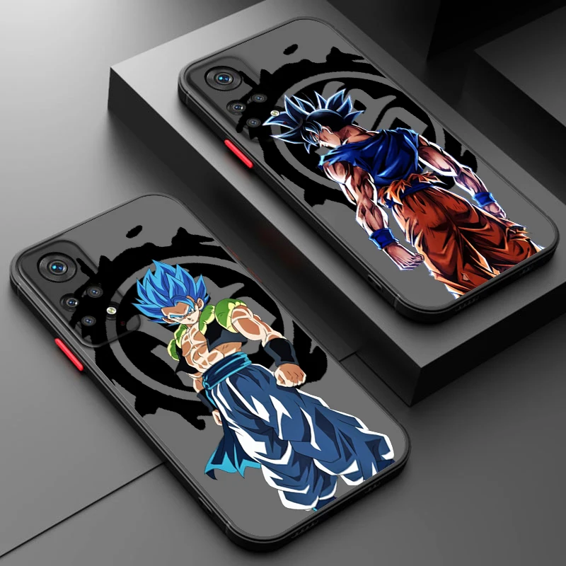 D-Dragon Ball Cool Goku Phone Case For Redmi Note 12 11 10 9 8 Pro Plus S T 5G Matte Frosted Translucent Cover