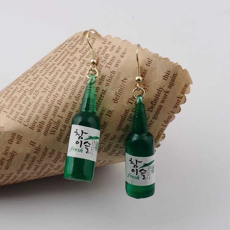 New Fashion Small Wine Bottle Earrings Korean Version Personality All-match Earrings Wholesale One Piece on Behalf Of