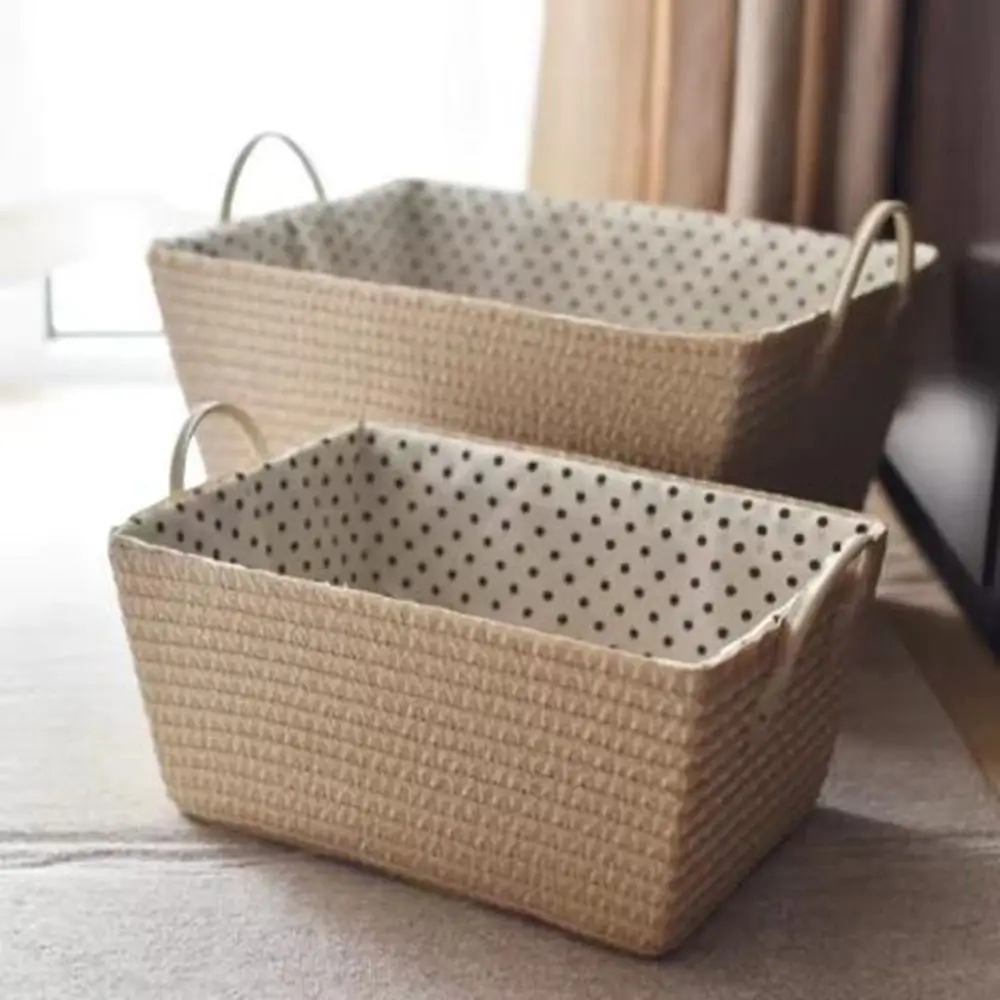 

Large Capacity Woven Storage Basket Space Saving Moisture-proof Dirty Laundry Basket with Handle Foldable
