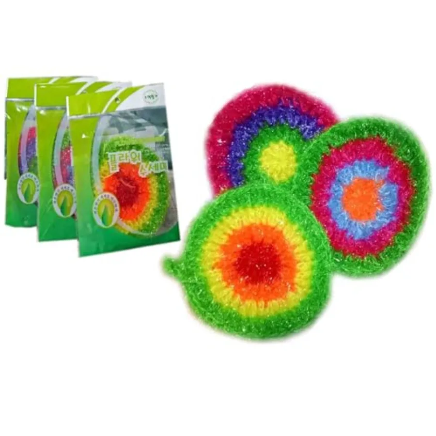 

Милый скребок для посуды, не царапающаяся многоразовая губка, прочная сетка для посуды, кухонный скребок для мытья посуды, 3 шт.