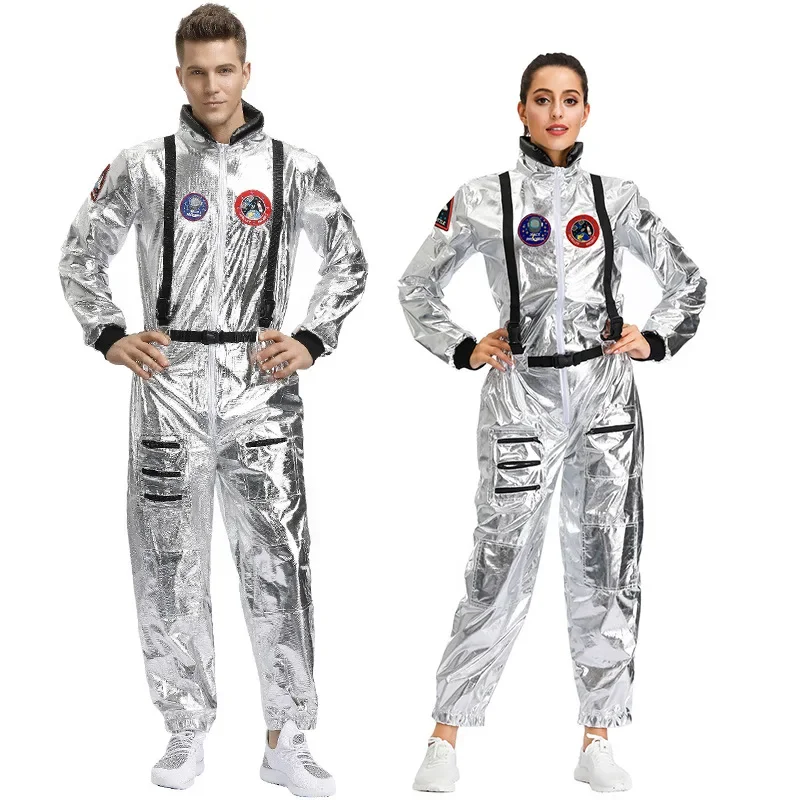 

Couple Cosmonaut Astronaut Costumes Cosplay Space Suit for Women Men Halloween Purim Carnival Party Fancy Dress