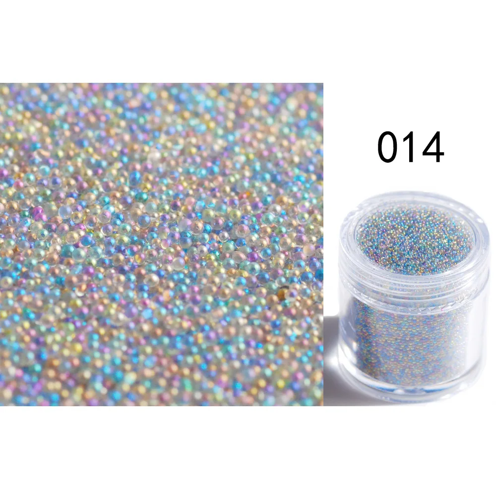 Wholesale! Fashion AB Symphony Nail Caviar Beads Bubble Beads Transparent Glass 450g Non-porous Beads DIY Nail Art Decoration