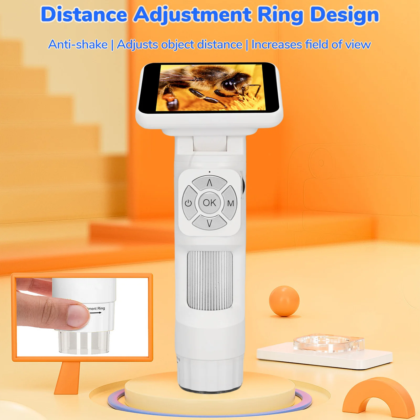 2.8in يده USB LCD مجهر العملة الرقمية استقرار الصورة المحمولة منع اهتزاز مع شاشة 8 أضواء LED 1080P