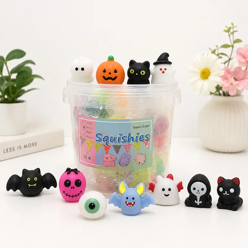 5/10/20 Stück Halloween Mochi Squishy Spielzeuge Weiche Kürbis-Geister-Fledermaus Quetsch-Stressabbau-Spielzeug für Kinder Party-Geschenke Goodie-Bag-Füller – Detail 2