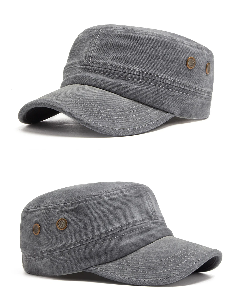 Männer flache Armee Hut gewaschen Baumwolle Vintage Visier Baseball kappe Jagd militärisch Kappen lässig im Freien für Frühling Herbst verstellbar – Detail 5