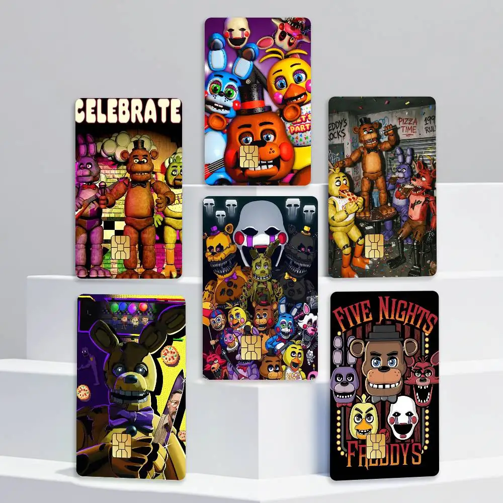 F-Freddy Horror Game Five Nights Card Stickers for Bank Access Protective Waterproof Film Cover