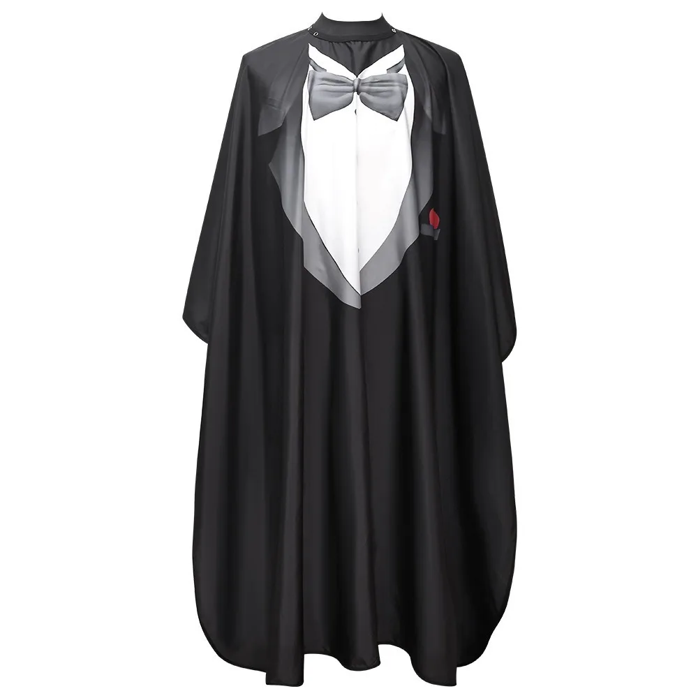 Pattern of Suit Barbershop Capes Professional Antistatic Salon Haircutting Shirt Buckle Silicone Neckline Hairdresser Apron