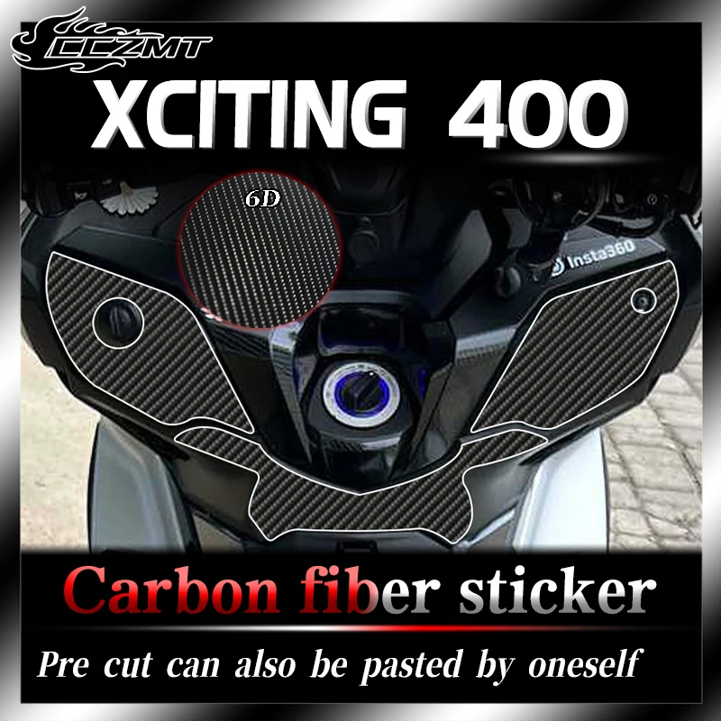 For KYMCO XCITING 400 Sticker 6D Carbon Fiber Sticker Protective Sticker Anti Wear Sticker Fuel Tank Modification Sticker