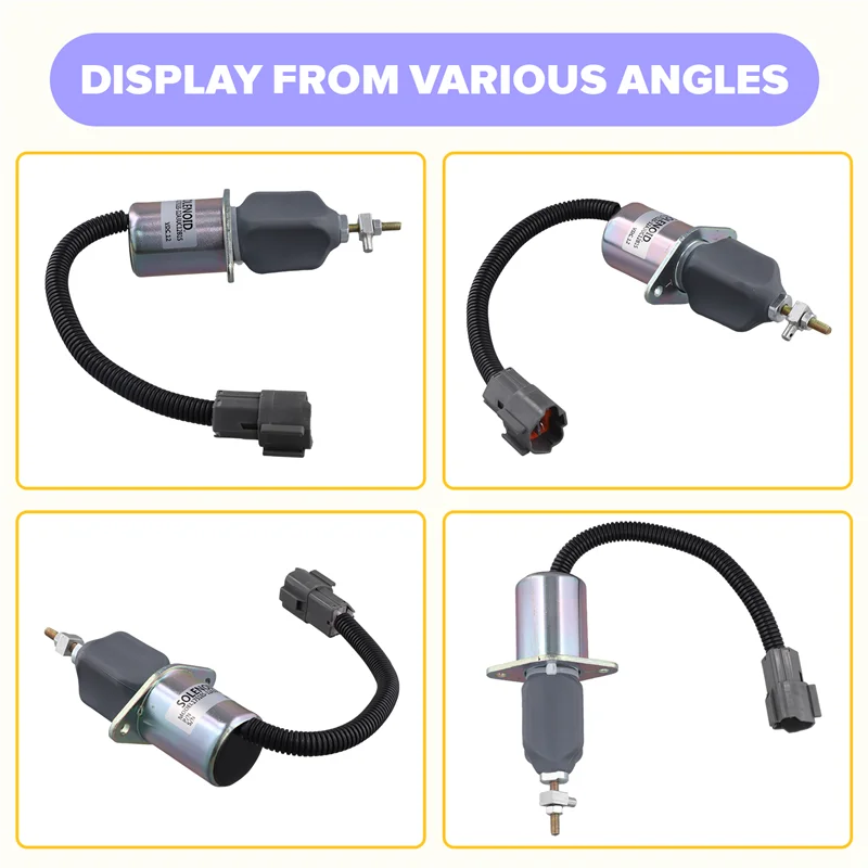 โซลินอยด์ปิดน้ำมันเชื้อเพลิง 12V 1751ES-12A3UC12B1S 129953-77811 สำหรับ Hyundai R60-5 R210-5 SA-4673-S สำหรับเครื่องยนต์ Yanmar 4NTE94