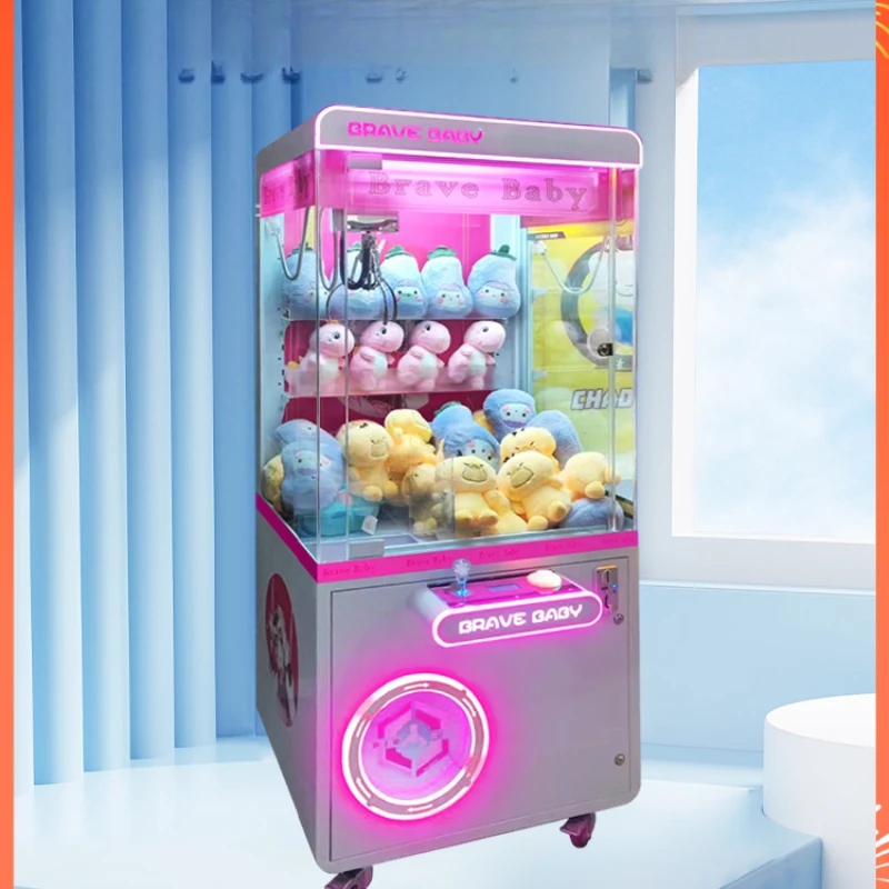 

Crane machine, large commercial children's full transparent clip doll machine, mobile phone scan code rental