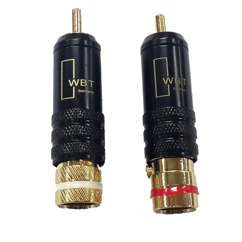 1pc pozłacane miedzi wtyczka RCA trwałe złącze RCA śruby lutowania blokowanie Audio wideo WBT wtyczka 53mm * 13mm