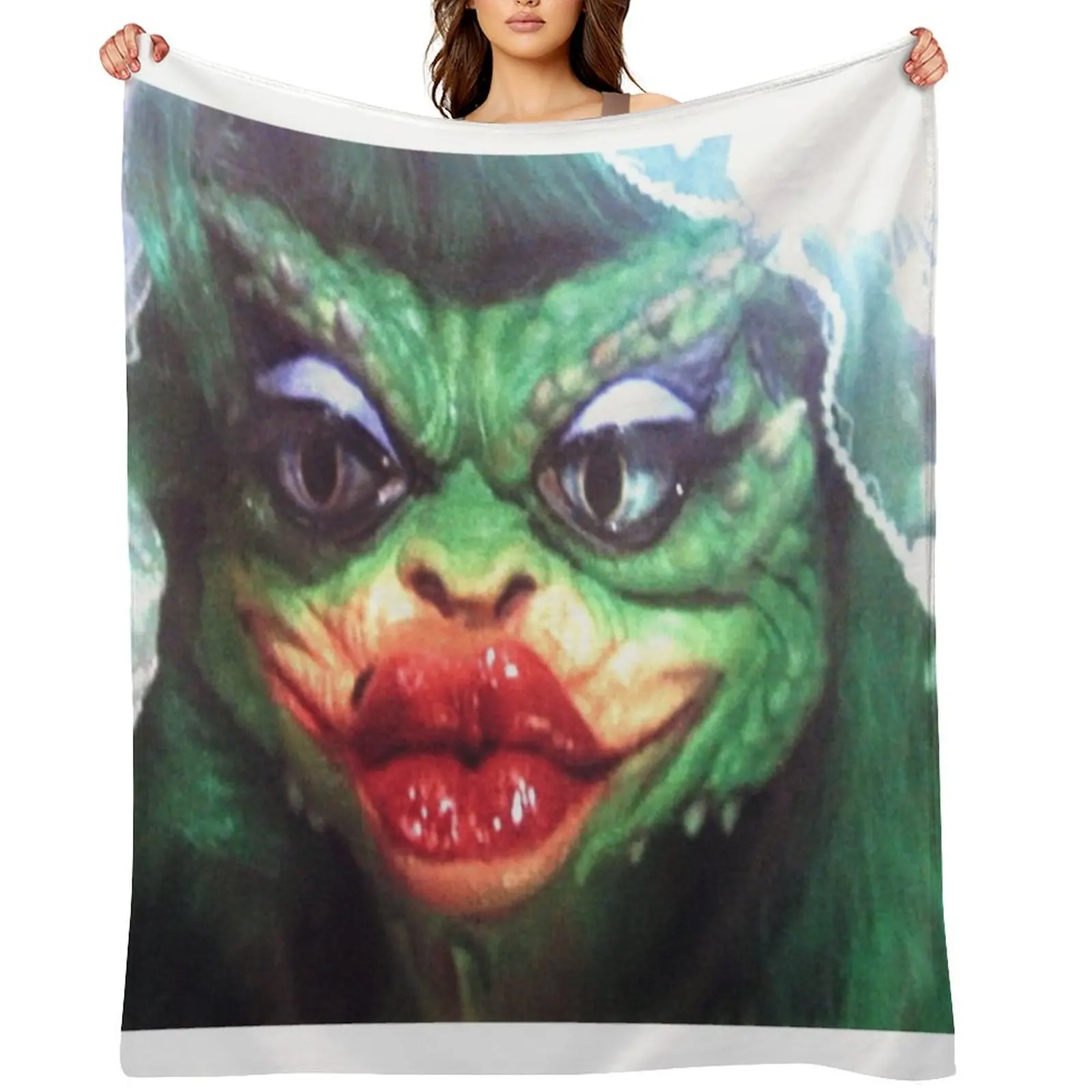 

Gremlin Greta Throw Blanket Flannels Heavy Decorative Beds Soft Plaid Blankets