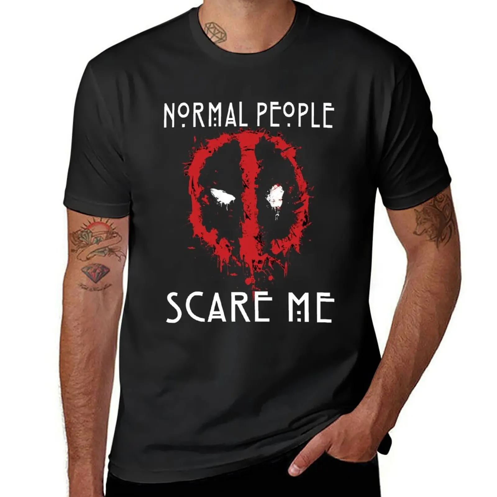 Normal people scare me T-Shirt sublime summer tops plus sizes shirts graphic tees sweat shirts, men