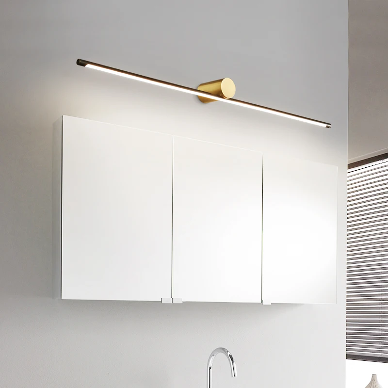 RONIN-Lámpara Led de pared Simple, accesorio de tocador de latón contemporáneo, luz frontal de espejo, dispositivo de baño de 3 colores, maquillaje de baño